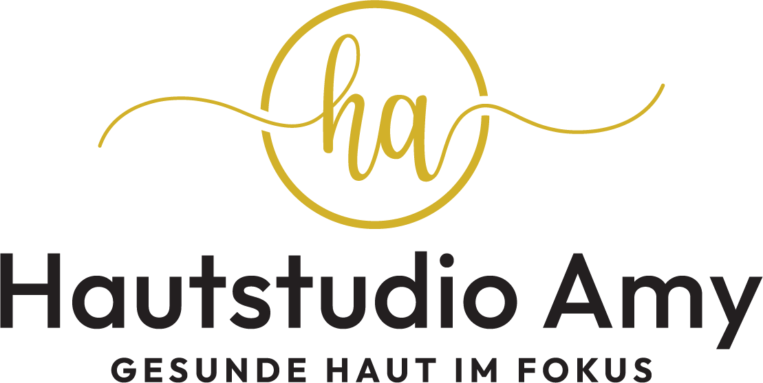 Vollständiges Logo von Hautstudio Amy Ravensburg mit Slogan: Gesunde Haut im Fokus