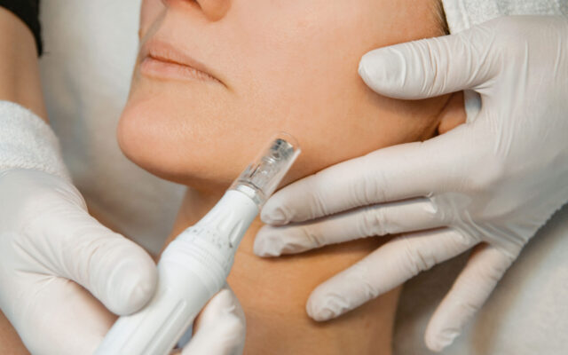 Microneedling-Behandlung im unteren Gesichtsbereich im Hautstudio Amy in Ravensburg